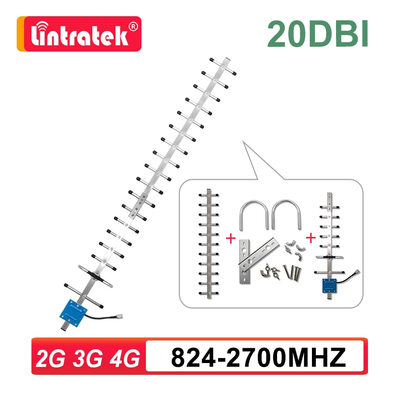 20dbi 2G 3G 4G Yagi External Antenna 824-2700mhz for Cellphone Signal Booster Amplifier Repeater GSM UMTS LTE 18 Unit Outdoor s6