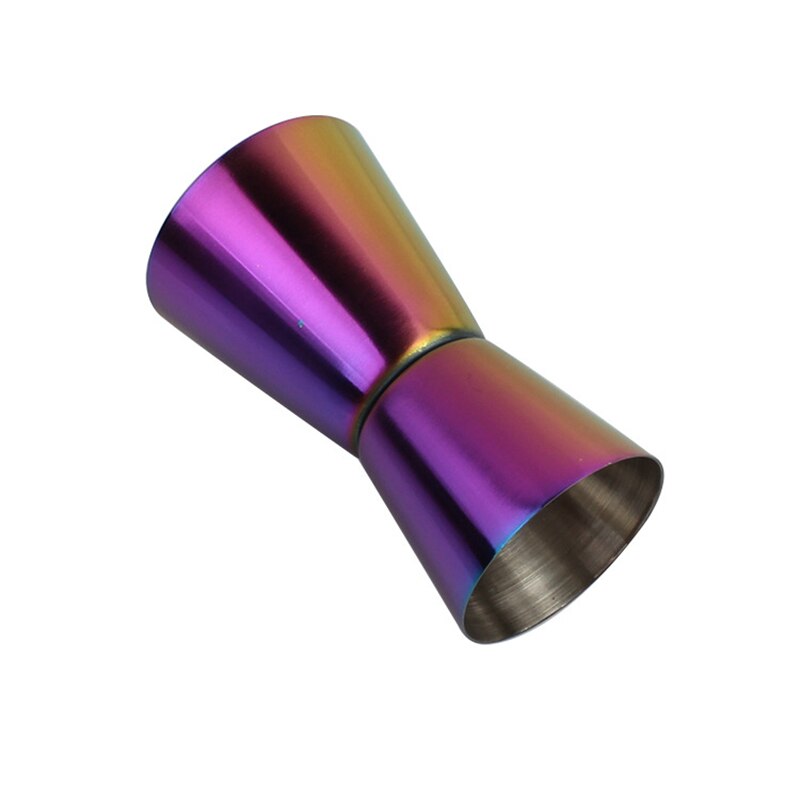 Rostfritt stål cocktail mätning dryck sprit mått kopp dubbel jigger mått bar tillbehör verktyg bar mått: Färgglada 15 x 30ml
