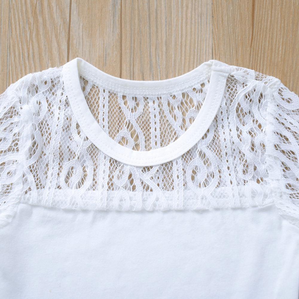 боди для малышей Flared sleeves Lace Hollow O-Neck Summer Baby Girls Clothes Infant Jumpsuit roupa infantil menina 30H