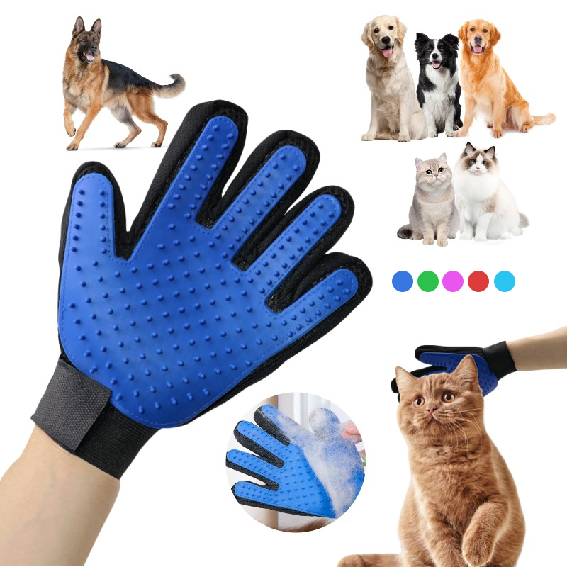 Guante de goma para mascotas, guante de aseo para gatos, peines para el pelo para perros y gatos, herramientas de baño para mascotas, guante de masaje, cuidado, suministros para perros y gatos limpios