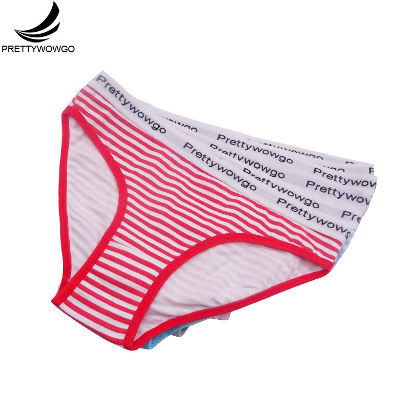 6 pcs/lot Good Underwear Women 6 Color Striped Cotton Comfortable Women's Panties 8625