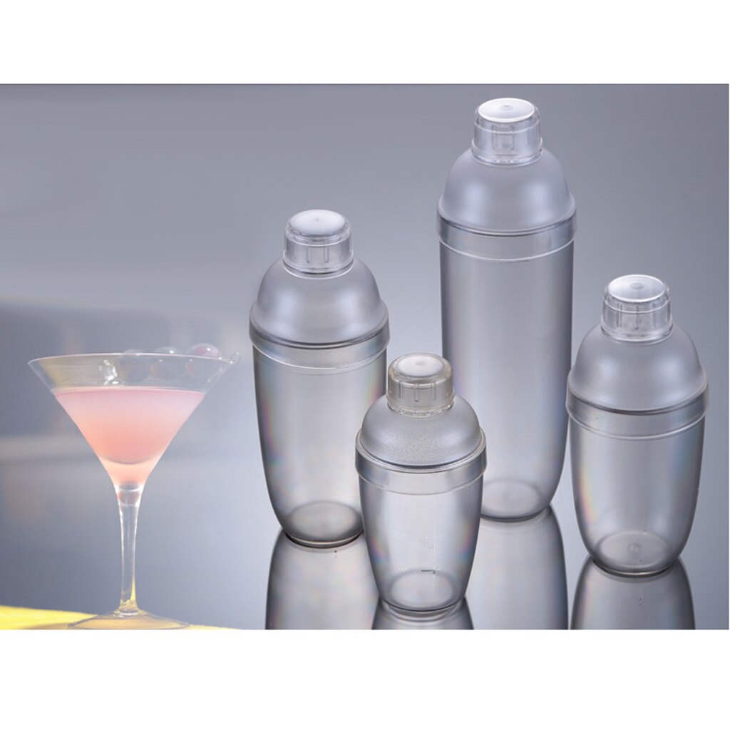 Plastic Cocktail Shaker Mixer Drink with Measurement Bartender Tool Cocktail Shaker Drink Mixer Iced Coffee Maker