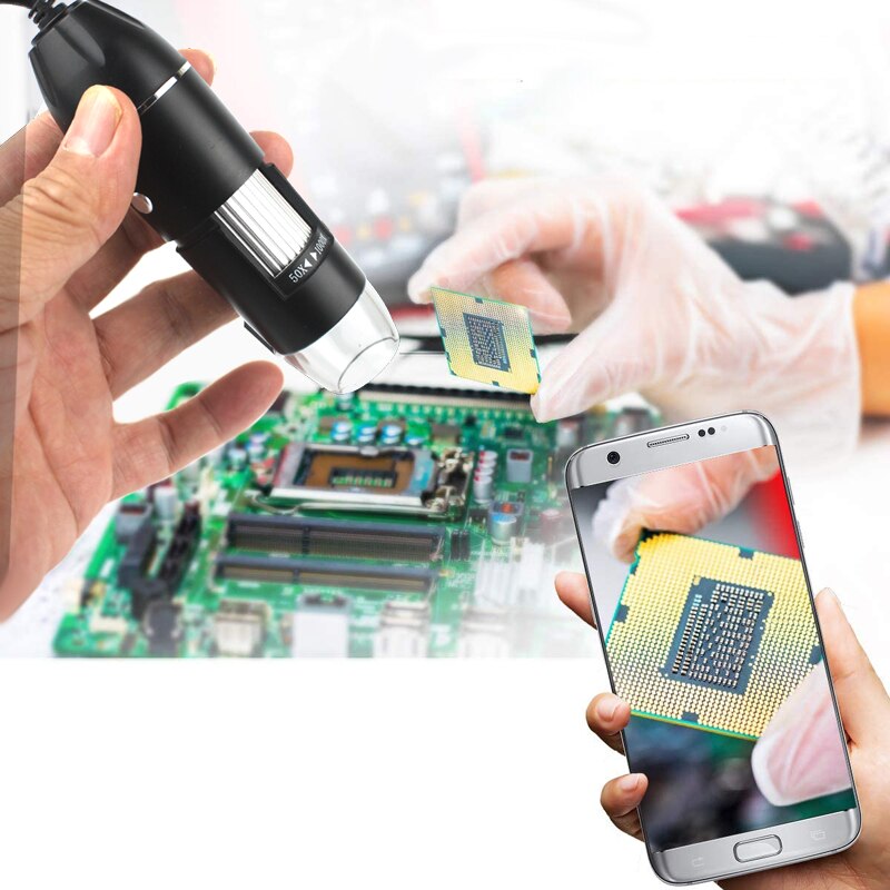 1600X Wifi Microscope Handheld Portable Digital Microscope USB Interface Electron Microscopes 8 LEDs Bracket for Android IOS