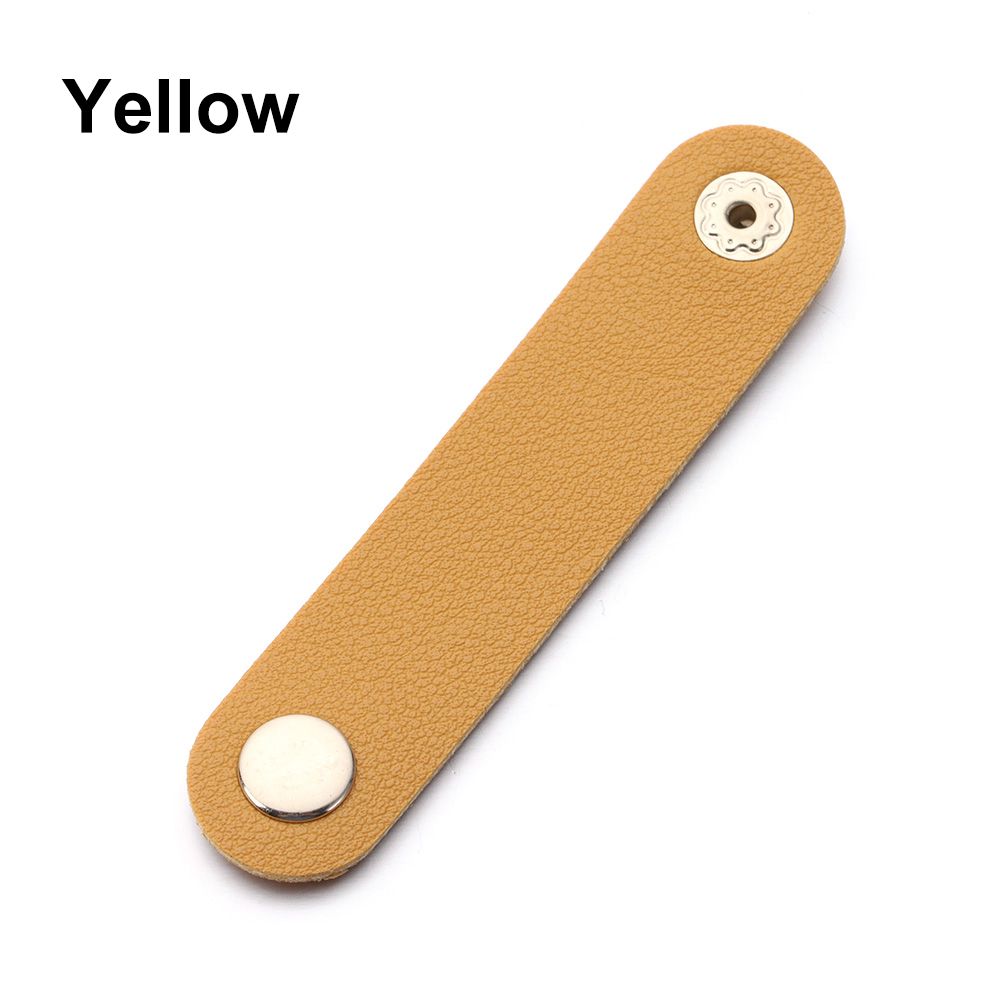 Cable Organizer Leather Wire Binding Data Cable Tie Management Bobbin Winder Marker Holder Tape Lead Straps Cord Holder: Yellow