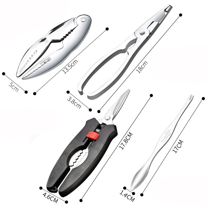 Ensemble de pinces à crabe en acier inoxydable, 6/12 pièces, pour fruits, fruits, fruits de mer, pince à homard, Gadgets de cuisine, outils pour fruits de mer