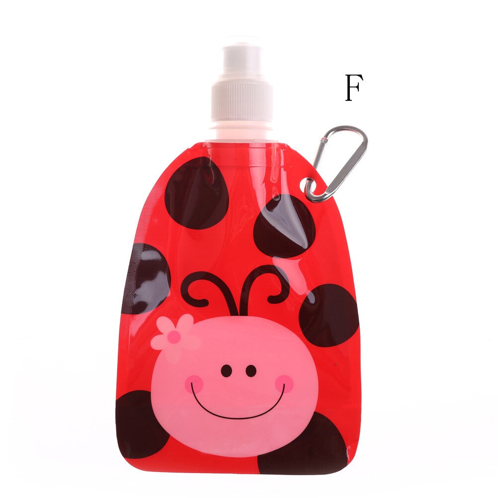 300-350ml miljøvenlig foldbar tegneserie animaltravel drikkeflaske sikker til børnebørn: F
