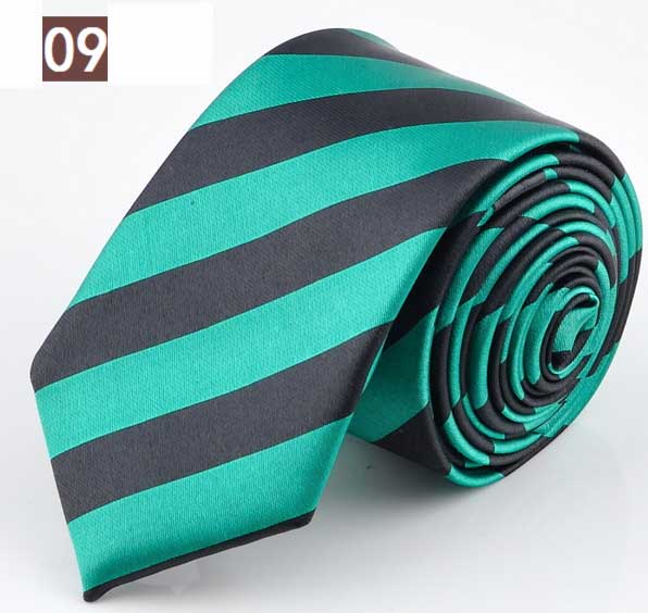 Stil blå rød grøn hvid gul sort stribe mandens klassiske rayon polyester slips forretning bryllupsfest mænd slips: 09