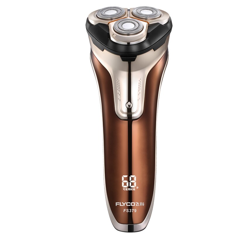 Flyco-Afeitadora eléctrica FS379 para hombre, máquina de afeitar portátil con 1 hora de carga, cuchilla 3D flotante, soporte de Afeitadora eléctrica, recortadora emergente impermeable: FS379 / Enchufe británico