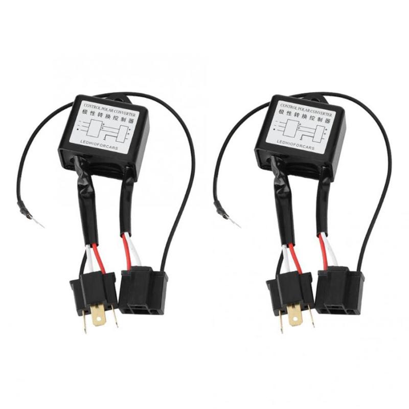 2x Led Polariteit Converter Negatieve Switch Harness Adapter Voor H4 Xenon Lamp Universele Auto Polariteit Converter Voor H4 Led/hid Lamp