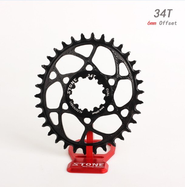 Gxp oval kedjering 6mm offset kedjehjul för gxp  xx1 eagle gx  x01 x0 x9 30-38t 1x system: Oval 34t svart