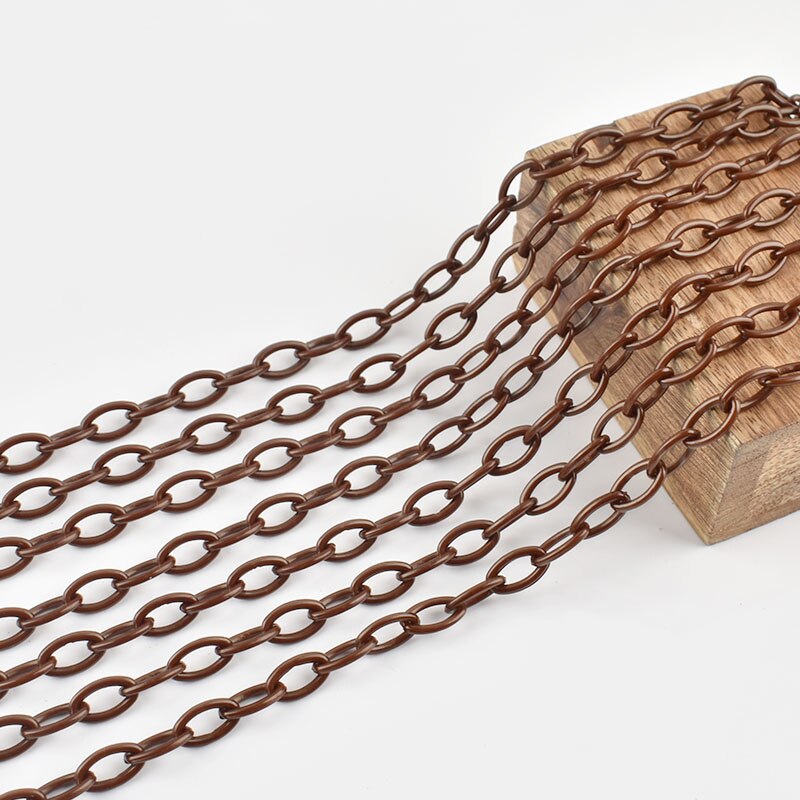 10/50 Uds. De cadena de eslabones acrílicos coloridos de 50cm de longitud, cadenas con cierre de langosta para cadena de ojos, accesorios de joyería, cadena de eslabones de plástico: 10 mm / Naranja