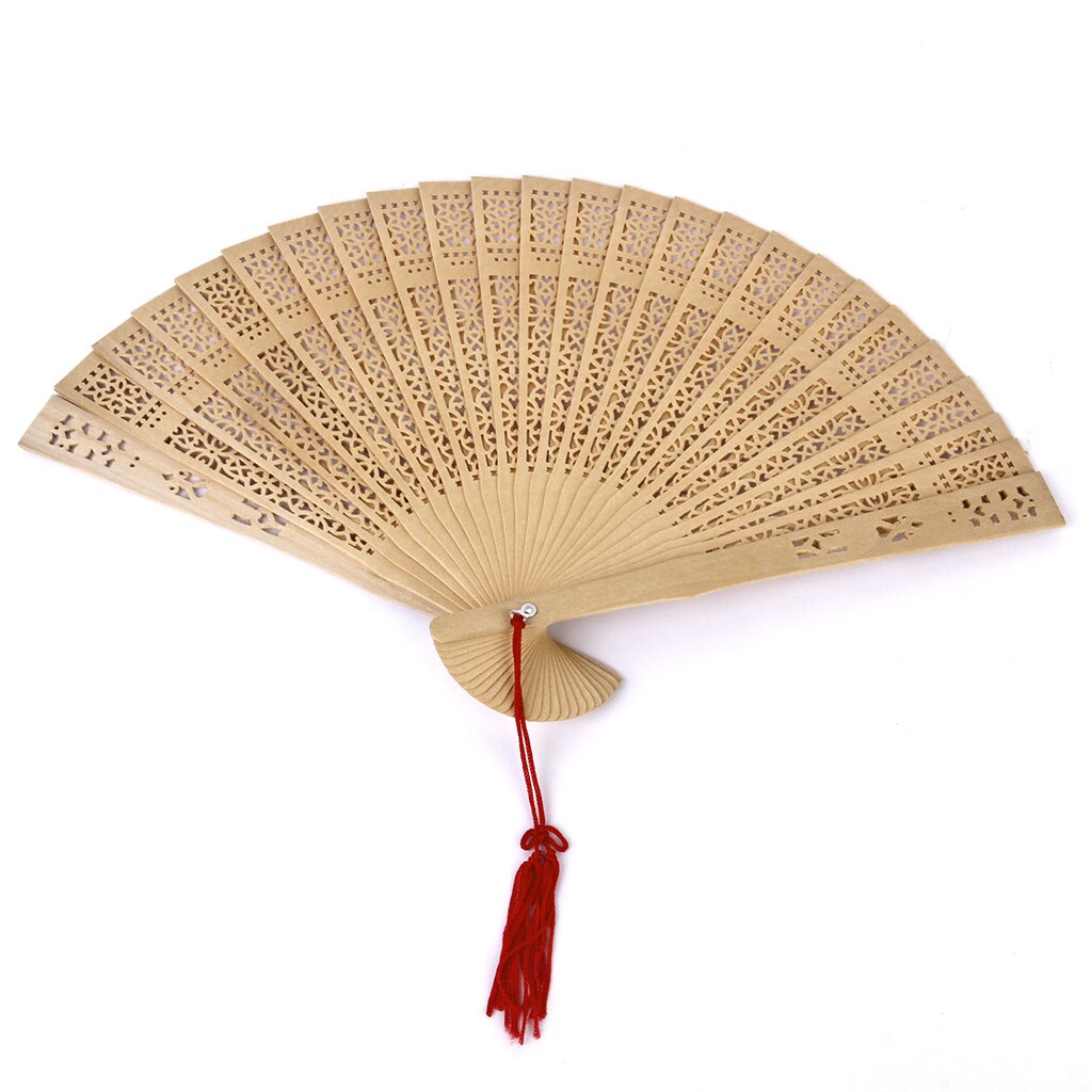 Chinesischen Japanischen Hohl Sandelholz Seide Falten Hand Fans Bambus Hochzeit