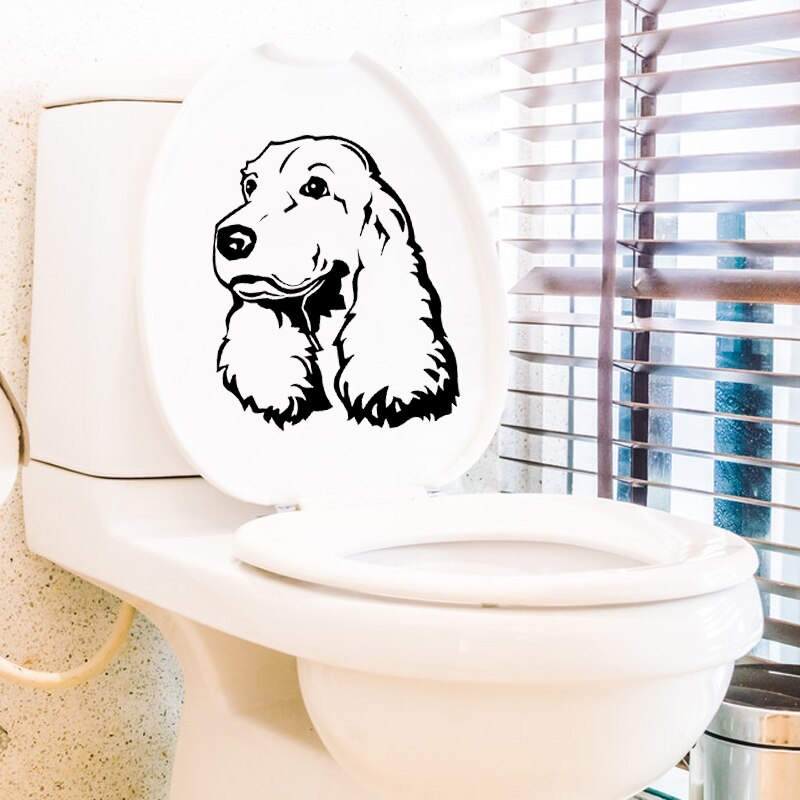 YOJA 18X22.9CM Cocker Spaniel Pets Dogs Wall Decal Toilet Sticker Living Room Home Decor Pattern T5-1673