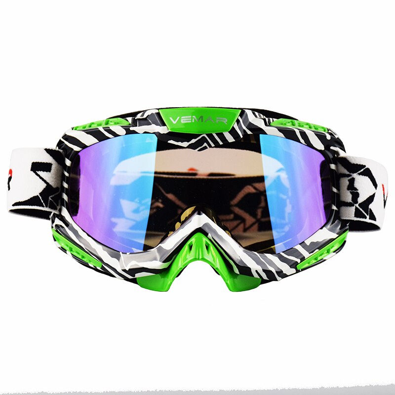 Vemar motocross briller atv mtb offroad hjelm briller snowboard ski sport gafas utendørs langrenn vindtette ridebriller: Modell 2- grønn