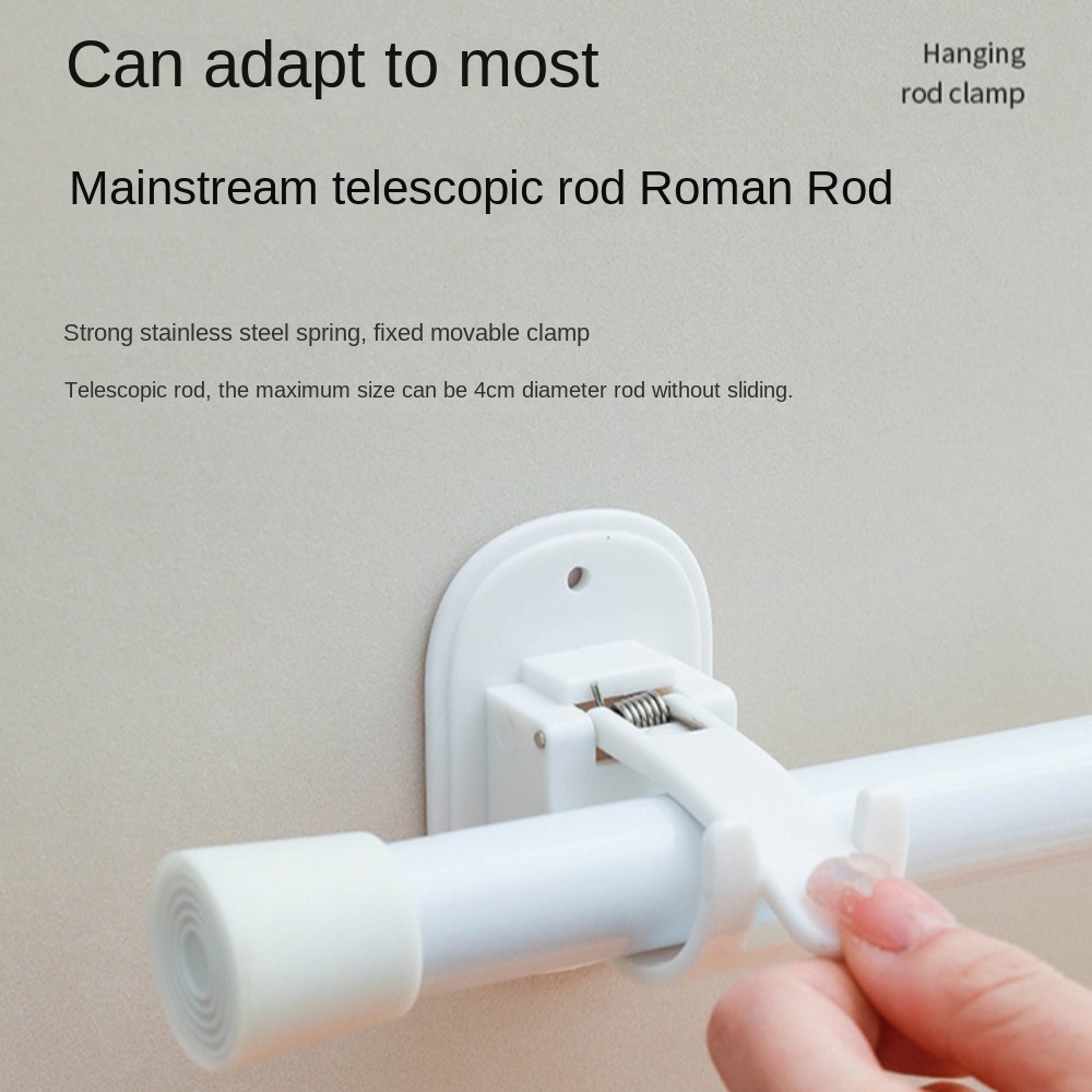 Auto-adesivo ajustável Cortina Rod titulares, novos suportes, sem perfuração