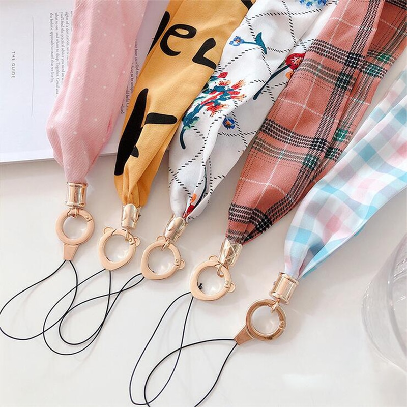 Korean style small fresh neckband silk wide necklace lanyard key ID card gym mobile phone with USB badge clip lanyard