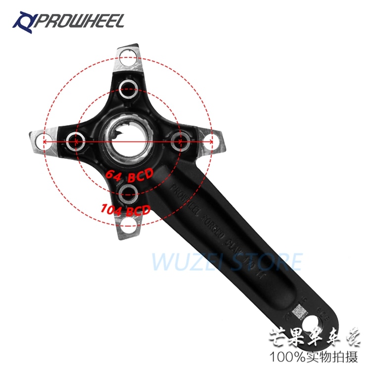 Pedaleira de bicicleta mountain bike proroda 104bcd 170mm, pedaleira de liga de alumínio com parte inferior na bicicleta mtb com bb 1/2x1 0/11 peças de bicicleta de velocidade,