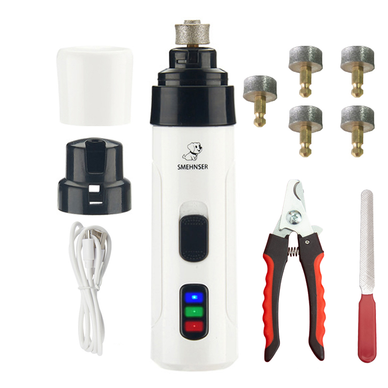 Elektrische wiederaufladbare Hunde-Nagelschleifer, Hunde- und Katzenpfoten, Nagelpflege-Trimmer, Werkzeuge, USB-Aufladung, Haustier-Nagelknipser: Burgunderrot