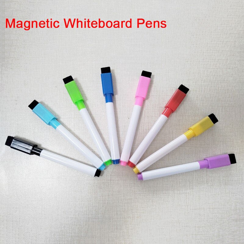 8 Kleuren Stuks Set Kleurrijke Magnetische Droge Wissen Whiteboard Marker Pen Voor Koelkast, home Kitchen Office School Classroom Kids Levert