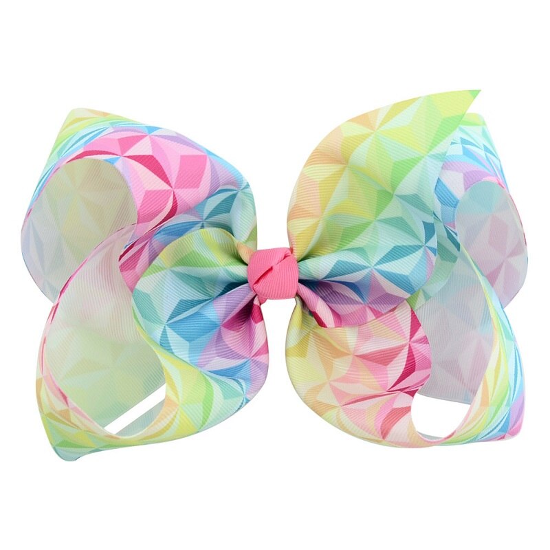 Épingles à cheveux pour filles | Gros nœud arc-en-ciel coloré imprimé grain, pince de cheveux, accessoires de cheveux pour enfants, fait à la main: F