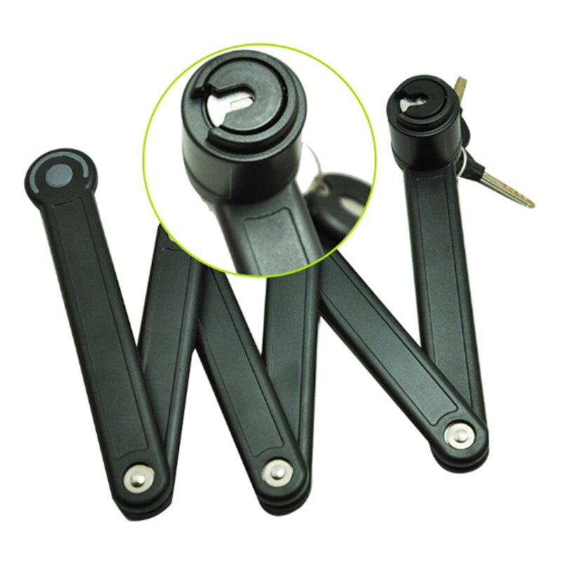 -Type Bicycle Lock Limit Bicycle Lock Heavy Duty Bicycle Safety Chain Lock Steel Rod Black