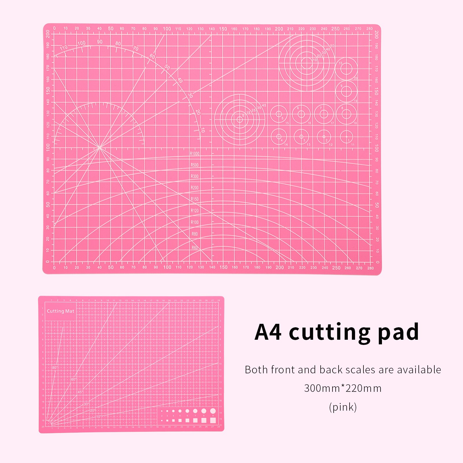 JIANWU Manual model Cutting pad DIY multipurpose engraving Edition paper cutting rail Cutting tool: A4 pink