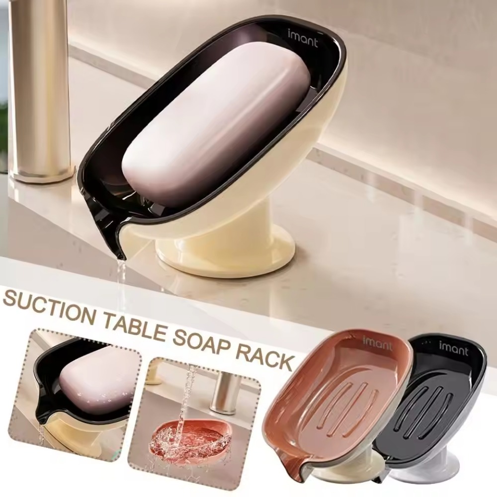 Self Draining Soap Dish Wall Mounted Bathroom Holder Portable Shower Shelf Organizer Non-Slip Bathtub Storage Accessories