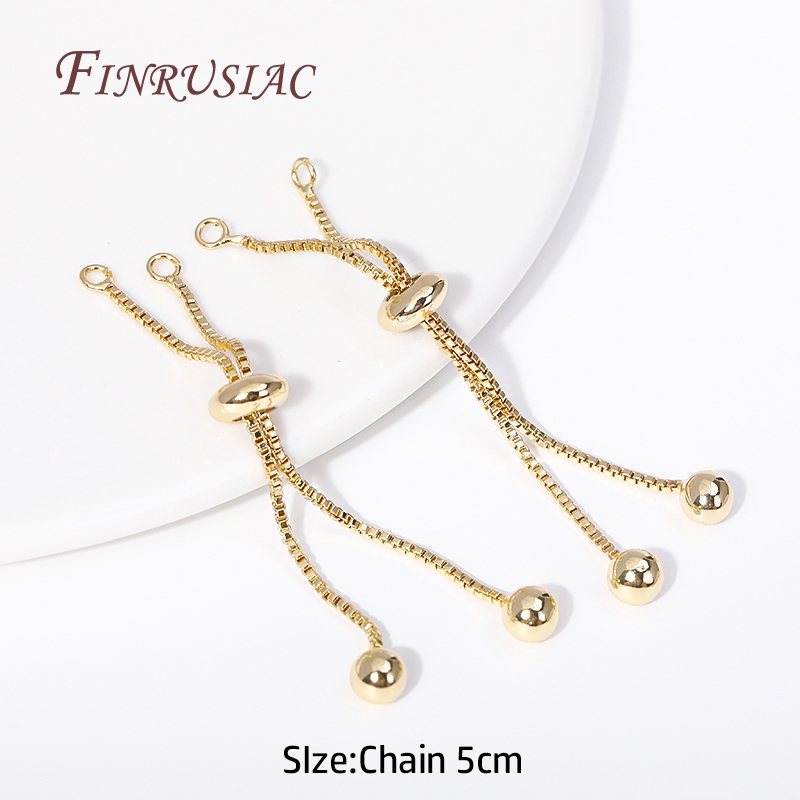 Componente de pulsera de cadena de caja chapada en oro de 18 quilates con cuentas de inserción de silicona para collar DIY, accesorios para hacer joyas al por mayor: M / YELLOW