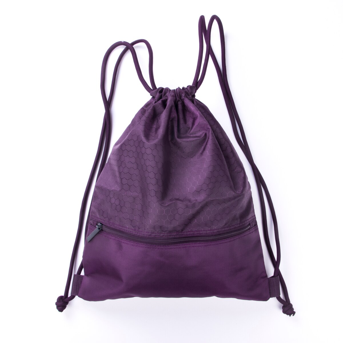 Portable Drawstring Bag Students Backpack Waterproof Sports Riding Backpack Gym Drawstring Shoes Clothes Organizer Pack: Purple 
