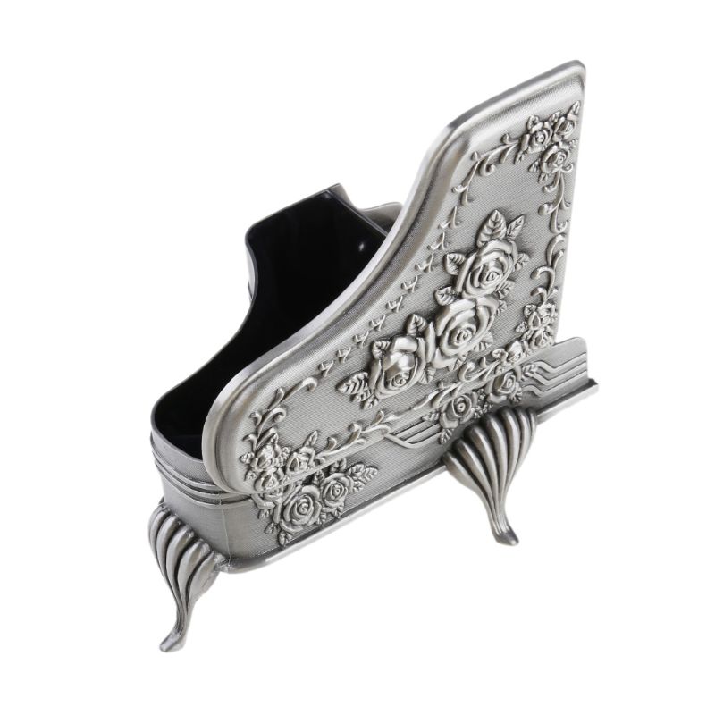 Vintage Piano Sieraden Doos Versierd Met Rose Sculptuur (Grote Piano)