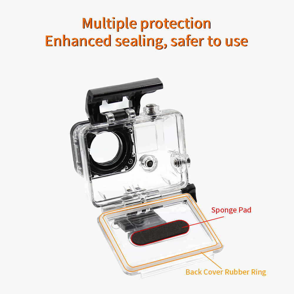 HONGDAK – coque étanche 45M pour GoPro Hero 3, noir et argent, avec support, boîtier de protection, accessoires pour caméra d&#39;action