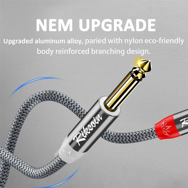 Cable Jack 3,5 a doble 6,35 Aux macho a 6,5mm Mono 3,5mm TRS a doble adaptador divisor en Y de 6,35mm Cable de Audio para amplificador mezclador