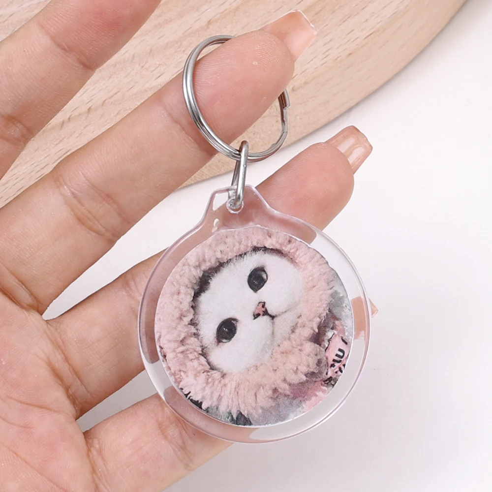 Transparent Blank Acrylic Photoes Frame Keychain DIY Photo Insert Rectangle Clothes/Octagonal Shape Split Ring Key Chain