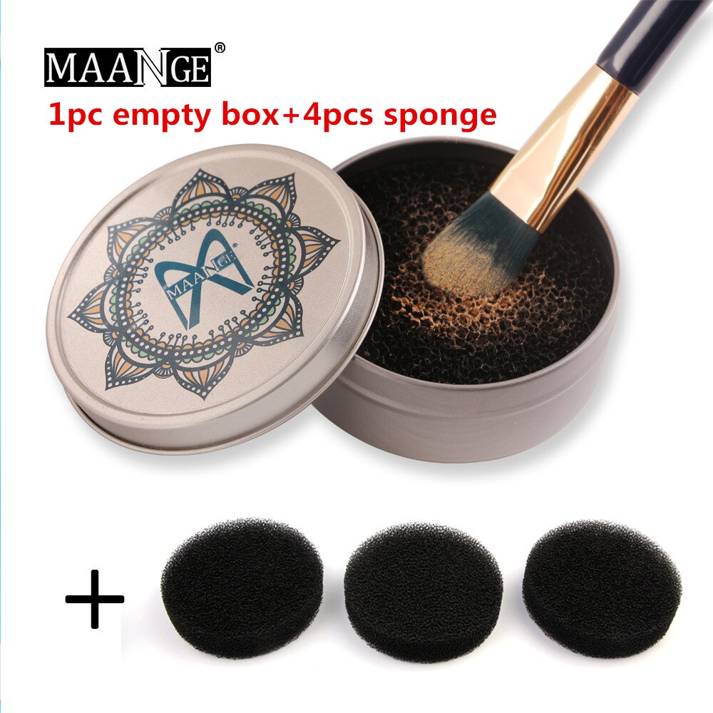 MAANGE Pennello Trucco Pulitore della Spugna + 3Pcs Soffio di Rimozione di Colore Dal Pennello Ombretto Spugna Cleaner Tool Per Lavare Fare up Pennelli Nuovo