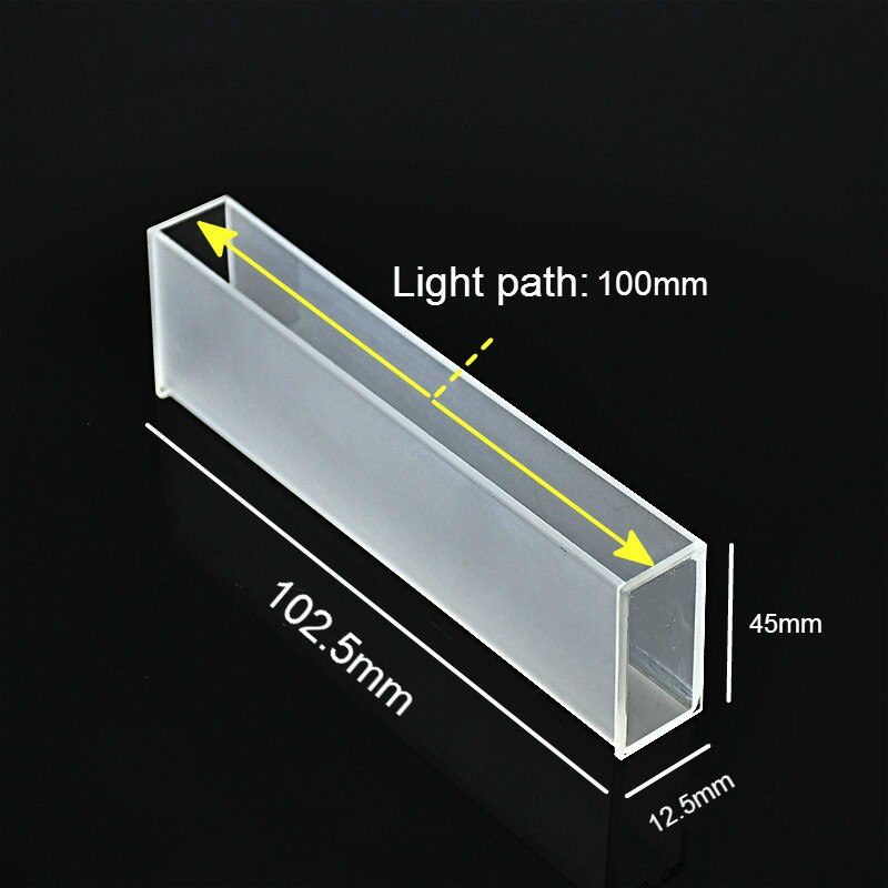Glas Küvette Licht Pfad 100mm (Flüssigkeit Sonde Zelle) 35ml Spektralphotometer Glas Absorption Zellen Fritte Sintern Technologie 2/PK