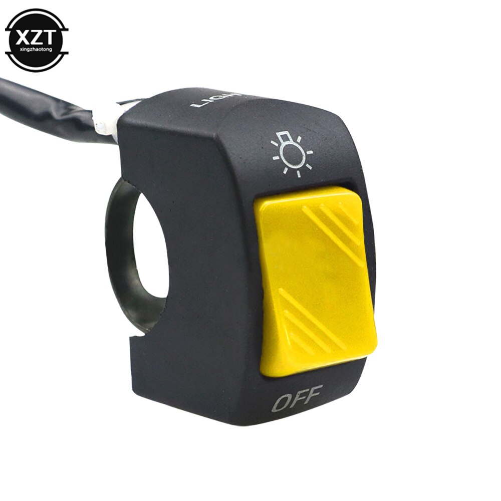12V Knop Connector Stuur Aan/Uit Schakelaar Motorfiets Drukknop Voor Atv Elektronische Fiets Scooter Motor: yellow