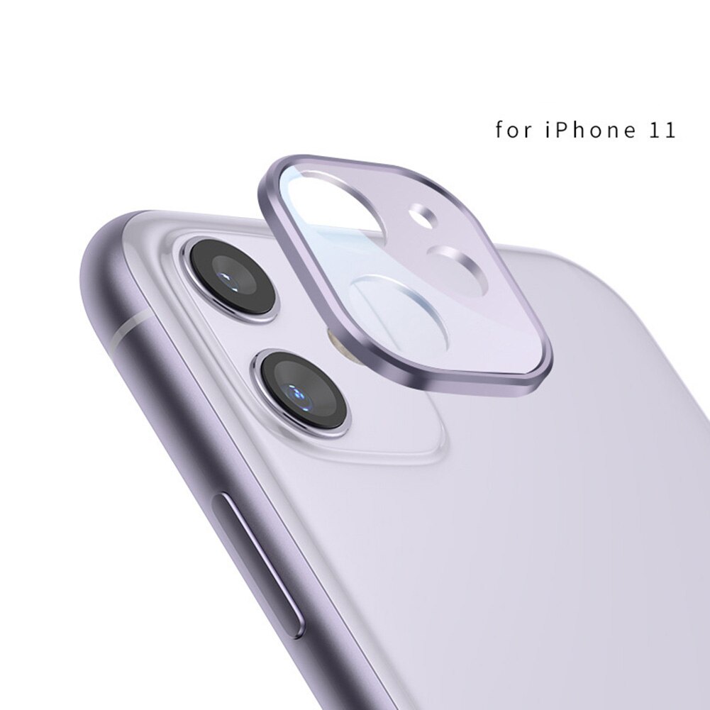 Metal + Tempered Glass Phone Rear Camera Lens Protector Protective Film Cover Case for iPhone 11 Pro Max: Purple 1