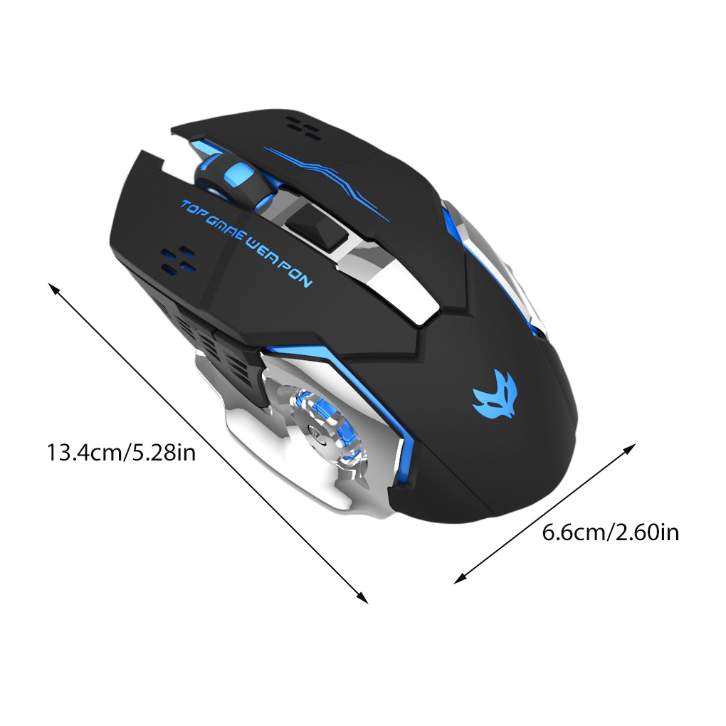 Draadloze Oplaadbare Muis Usb 2400Dpi T2 Stille Muis Led Backlit Ergonomisch Gaming Geruisloze Mouse Voor Pc Laptop