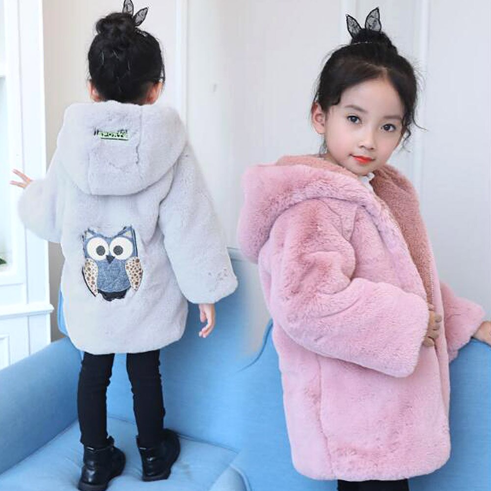 Meisjes Jas Bont Jas Kinderen Herfst Winter Bovenkleding Kleding Lichtgewicht Katoenen Kleding Leuke Lange Mouwen Tops Trui