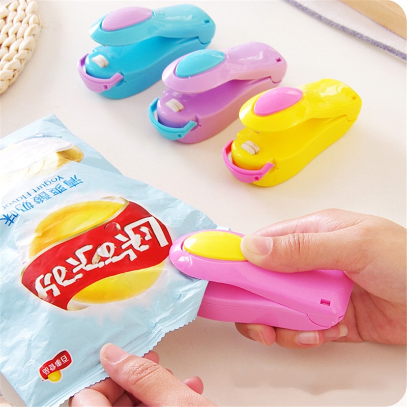 Portable Bag Clips Handheld Mini Food Vacuum Sealer Heat Sealing Machine Seal Packing Plastic Impulse Sealer Household