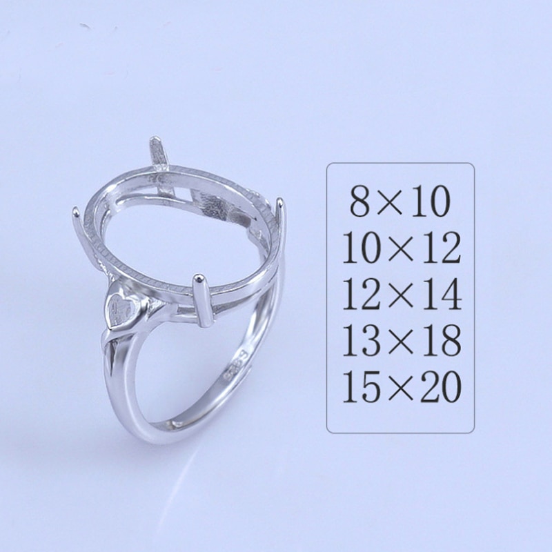925 sterling sølv kvinder piger semi-monteringsbase emner base blank pad ring indstilling fund til smykker gør diy  a2588