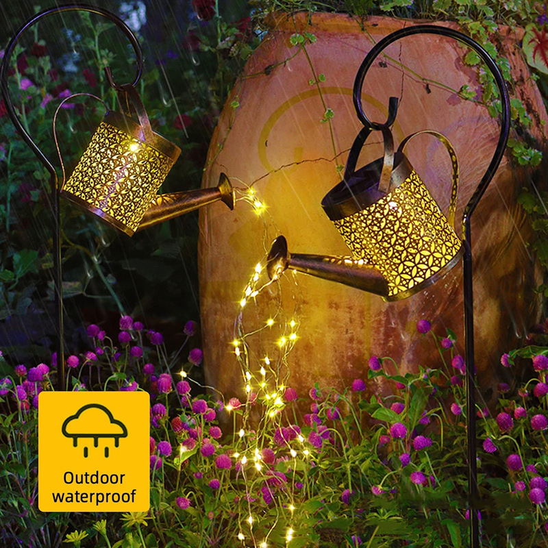 Solar- Wasserhahn Lichter LED Eisen Pflanzer Laterne wasserdicht Hof draussen Garten Dekoration draussen Landschaft Absperr hahn Lampe: Blau