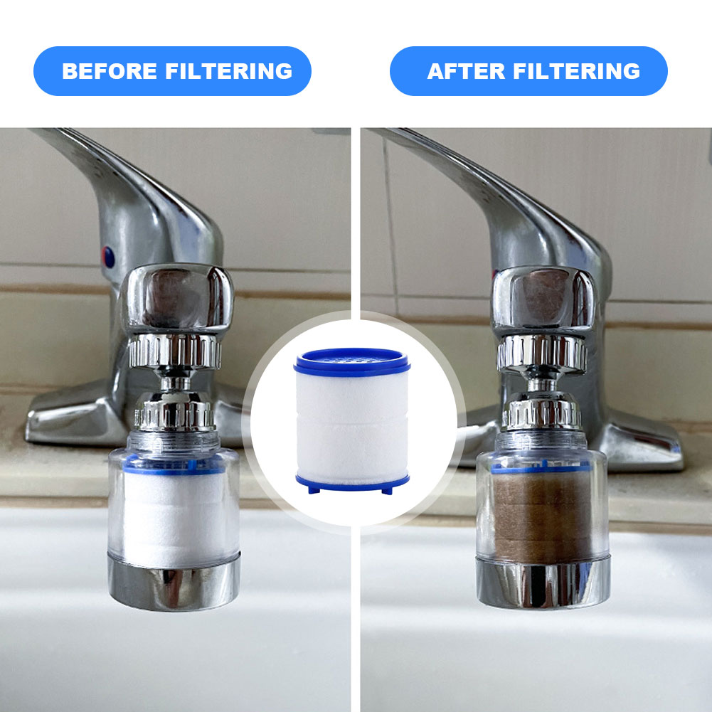 Filtro de agua para grifo, filtros de salpicaduras giratorios de 360 grados, elimina el cloro, metales pesados, cabezal de ducha filtrado, purificador de baño, 2-40 Uds.