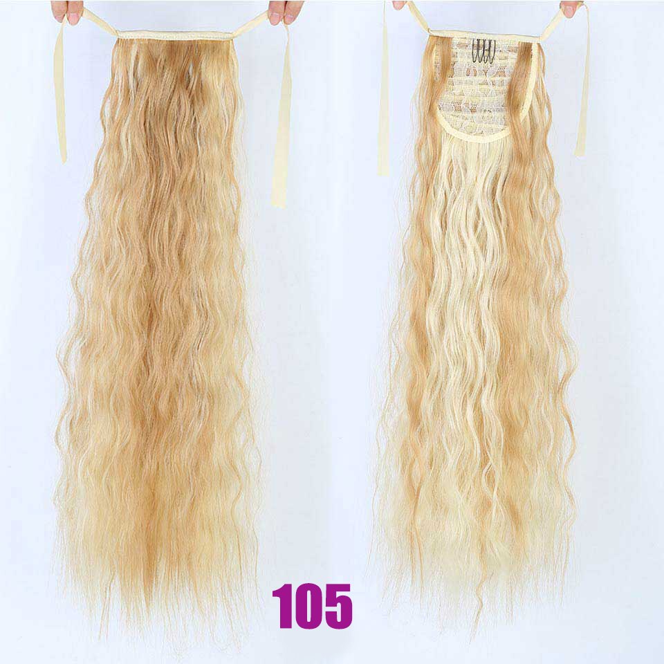 Extension capillaire synthétique à Clip bouclée crépue-MEIFAN | Postiche Afro longue, queue de cheval à enrouler pour femmes: 105