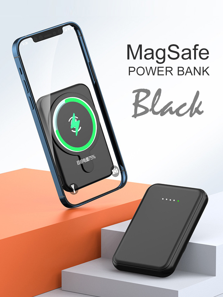 10000 mah magsafe magneettinen langaton virtapankki matkapuhelimen ulkoinen akku iphonelle 13 12 13 pro 12 pro max mini powerbank: Blcak / 10000 mah