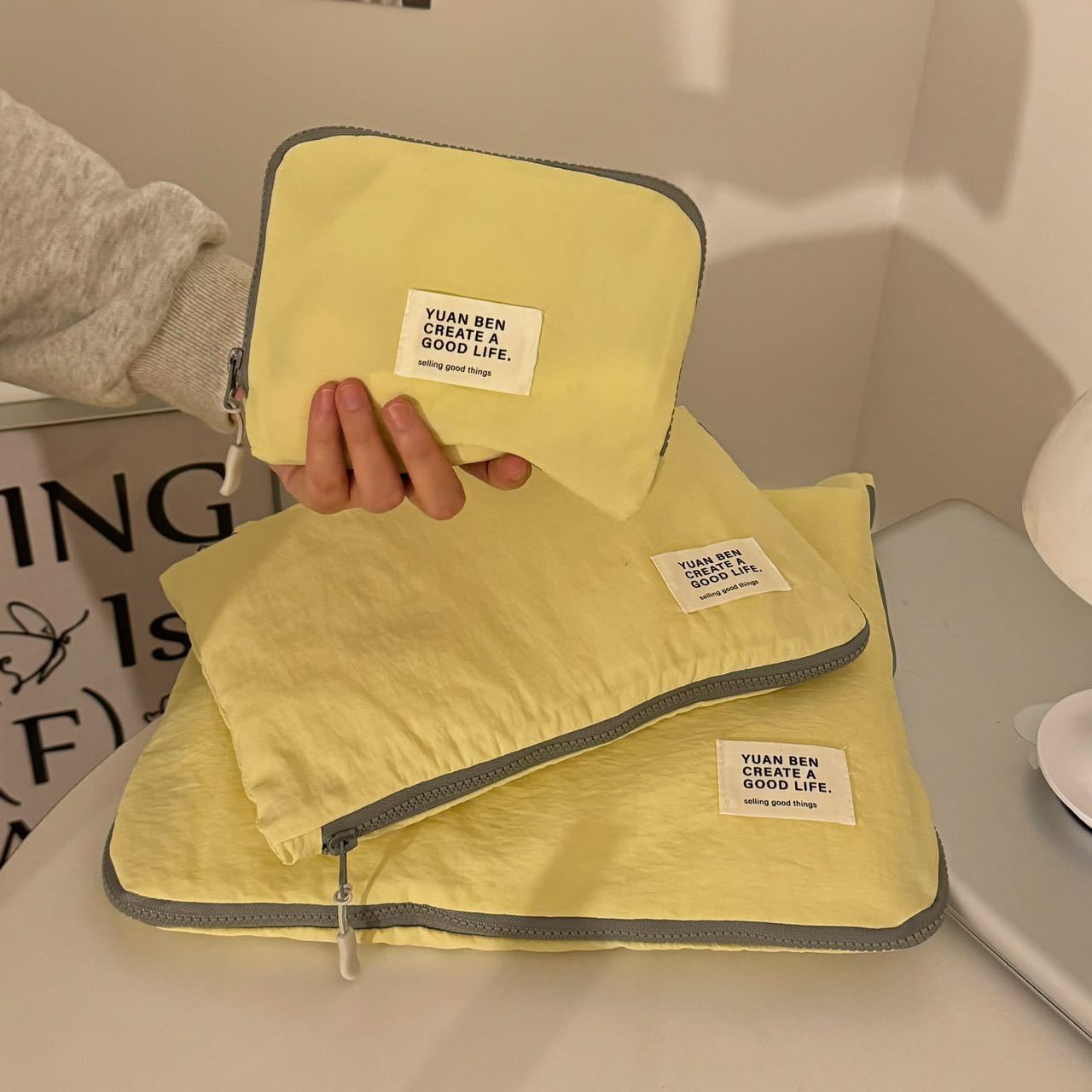 Lichtgewicht reisorganizer van nylon, waterdichte bagage-organizer, opbergtas voor kleding en ondergoed, kledingdispenser.: Xl / Duidelijk