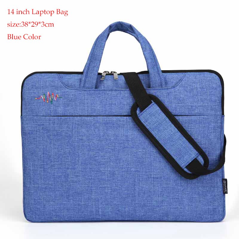 Maletín para 13 14 15,6 pulgadas Bolsa para ordenador portátil impermeable bolsa para Macbook Air Pro bolso Casual para mujer: 14 inch Blue