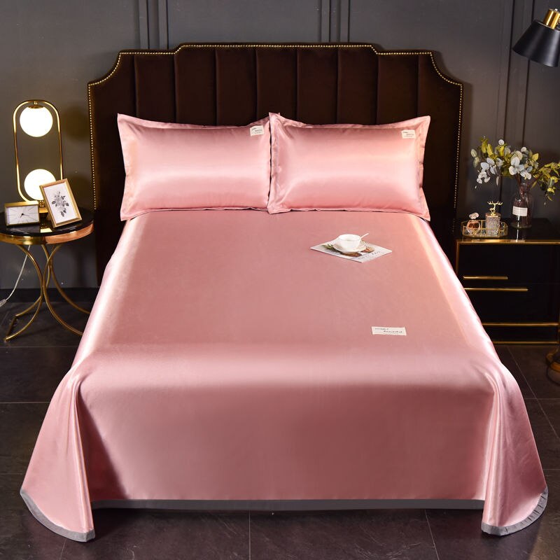 Zomer Ijs Zijde Lakens Drie Stuk Dubbele Bed Enkele Zomer Lakens Kan Machine Gewassen Effen Kleur Enkele Bed: 1 / 3pcs 245x250cm