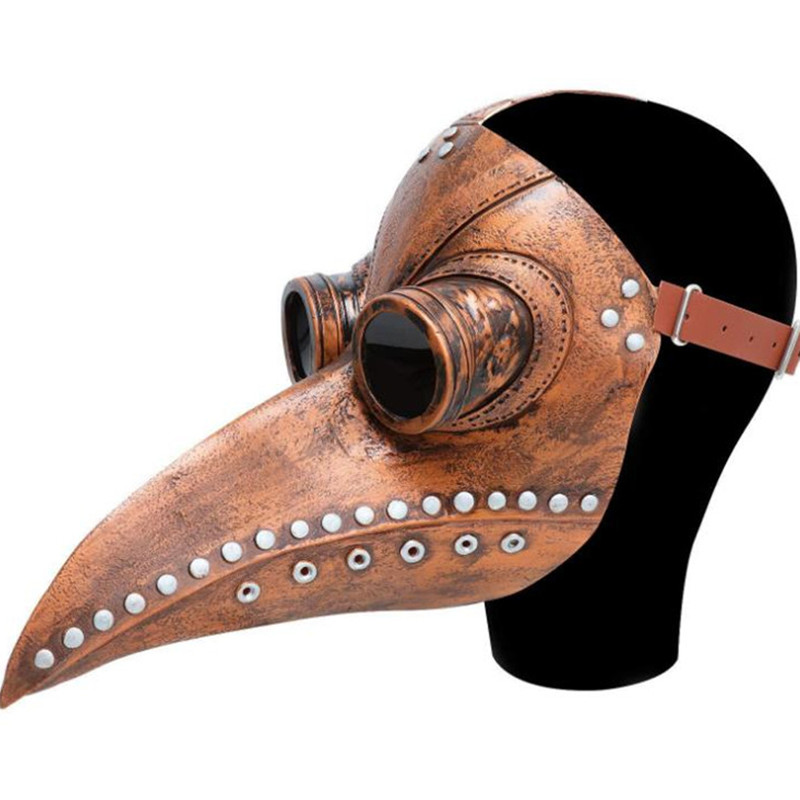 Máscara de Doctor de peste negra para Halloween, disfraz de médico de goma Steampunk, máscara de látex con pico de pájaro, accesorios de Cosplay para niños y adultos: Rojo