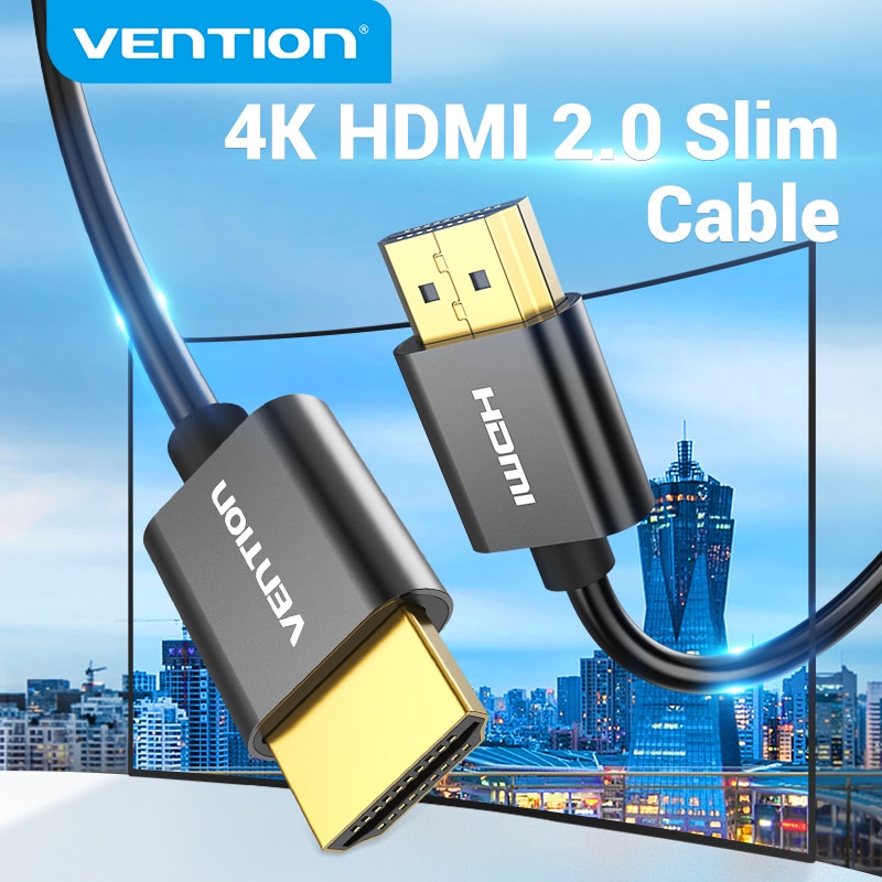 Vention Slim-Cable HDMI 2,0 para Xbox, PS3/4, PC, Monitor, Nintendo Switch, proyector, HDTV, 4K/60HZ